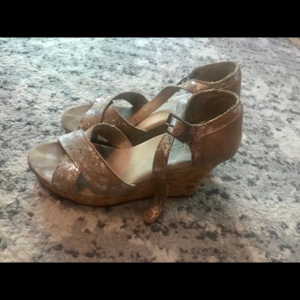 Toms Sienna Wedge Heel Sandals, Size 7